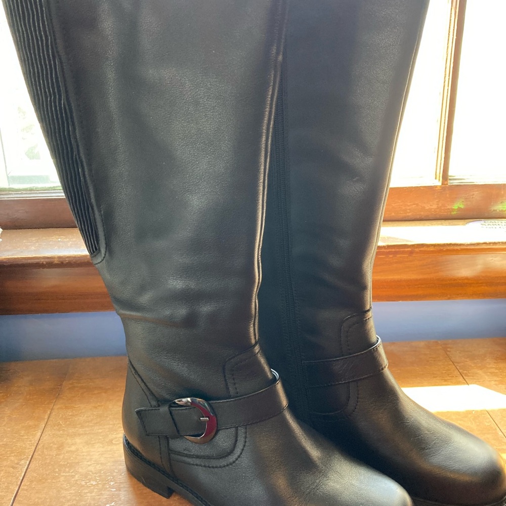 Black Women's Wide Calf Riding Boots 8WW